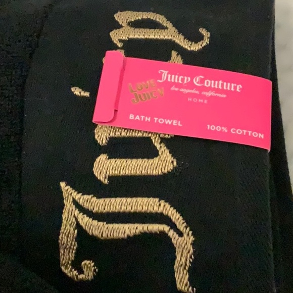 Juicy Couture Home Gold Embroidered Name Plush Oversised Towels - Picture 3 of 4